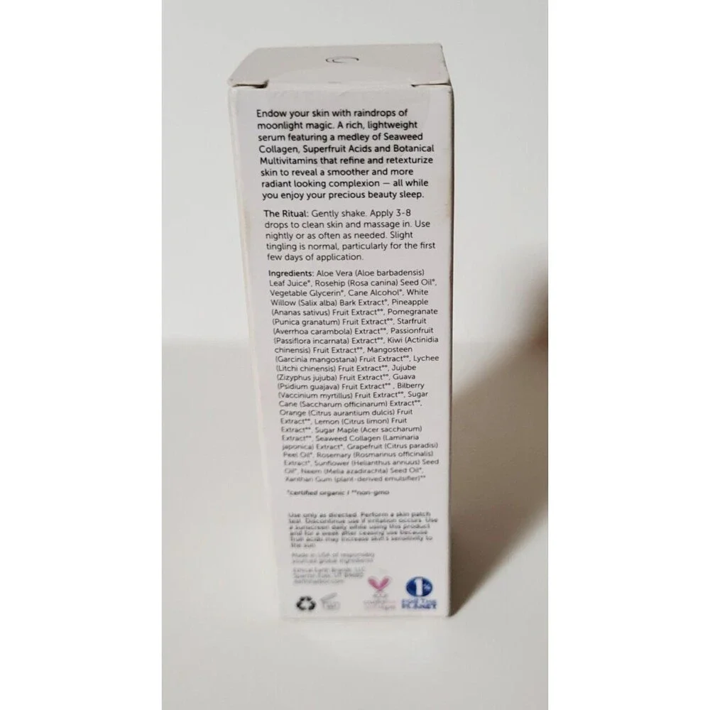 2 EARTH HARBOR Luna Rain Phyto Resurfacing Night Serum Seaweed Collagen 1 fl oz